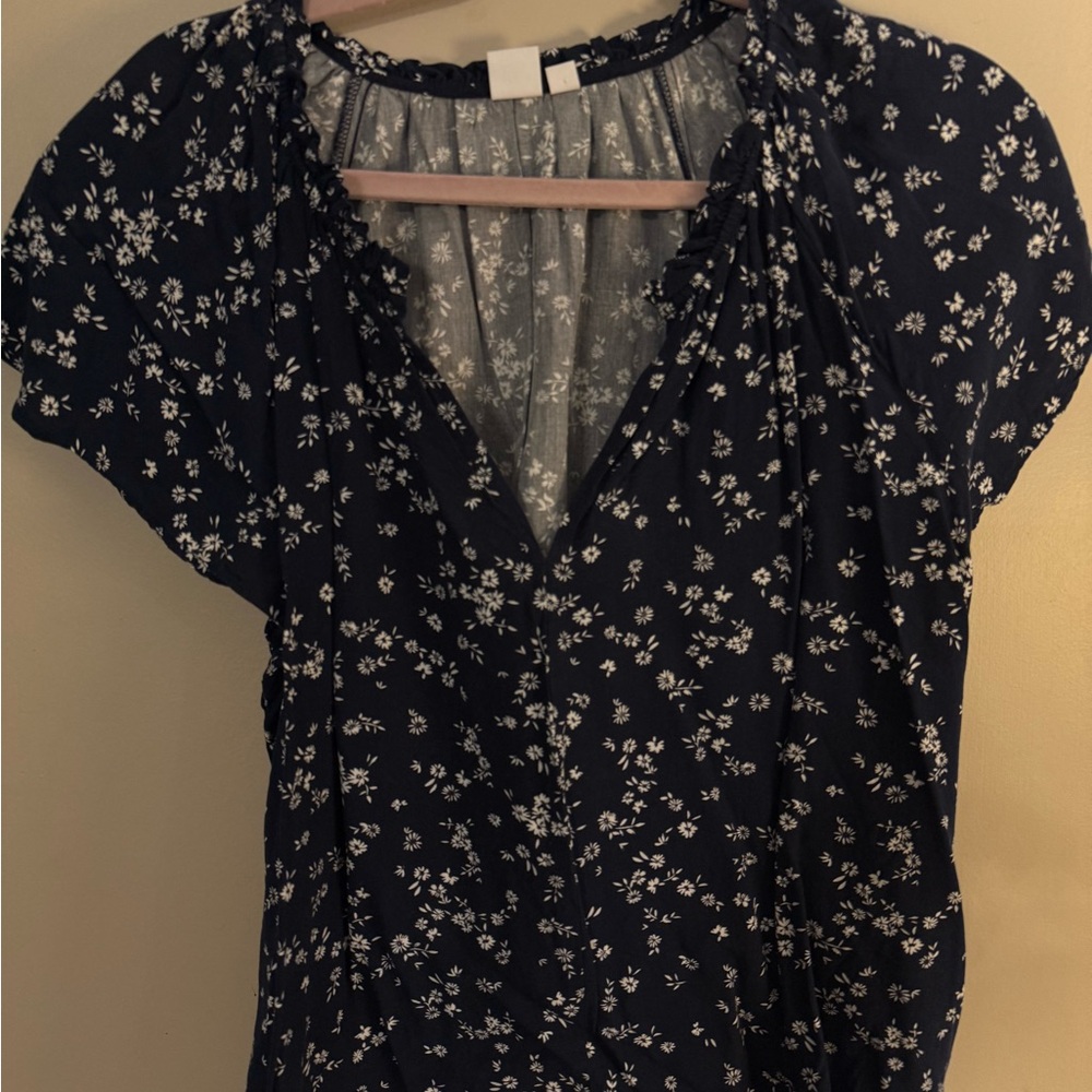 GAP Navy Floral Blouse